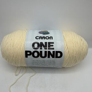 Caron One Pound Acrylic Yarn Cream 0589 New One Pound Skein Cream